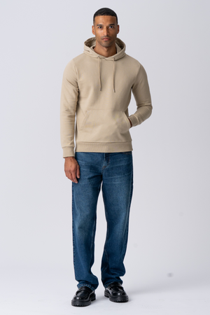Basic Hoodie Sweat - Mørk Beige