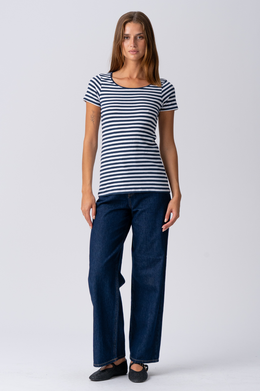 Nørregade T-shirt - Blå-Hvid