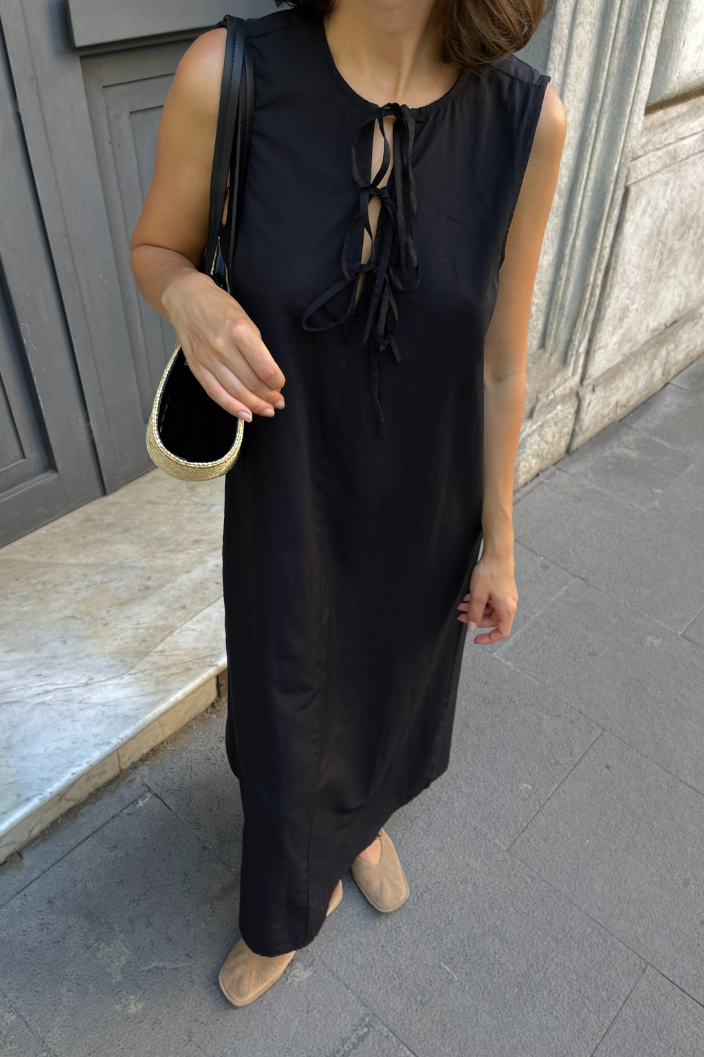 Jenna Tie Dress - Sort