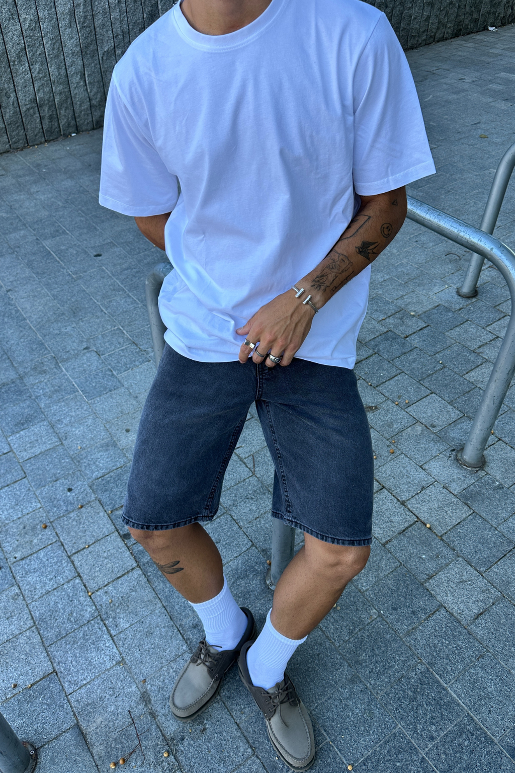 Denim Shorts Loose - Sort