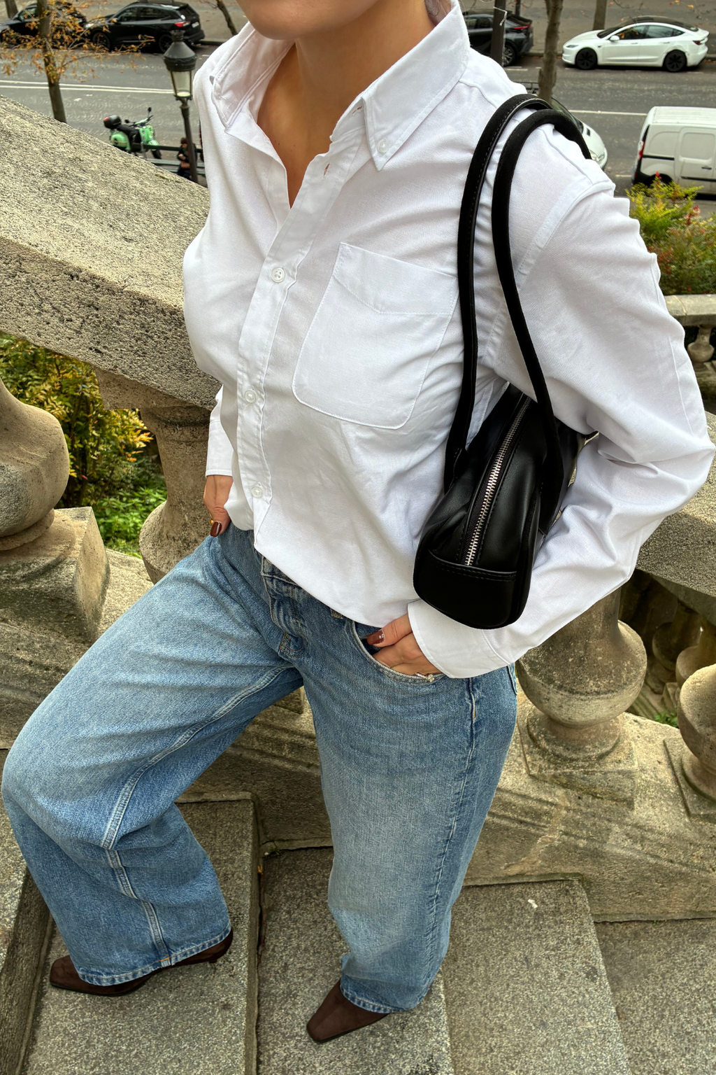 Boyfriend Oxford Skjorte - Hvid