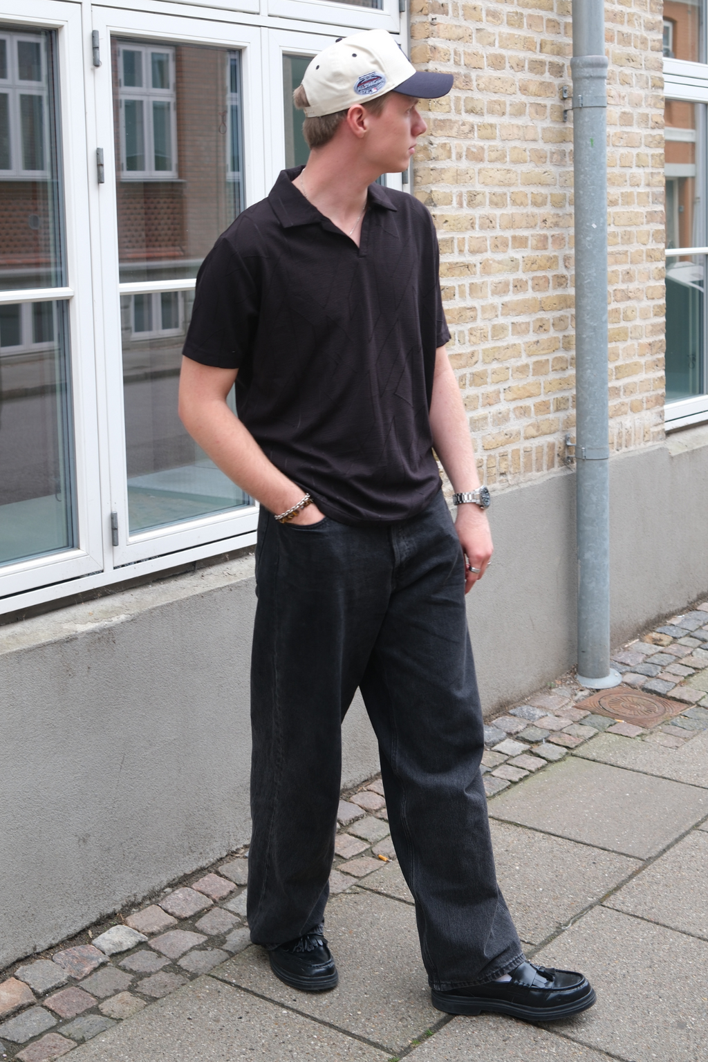 Atlas Textured Polo - Sort