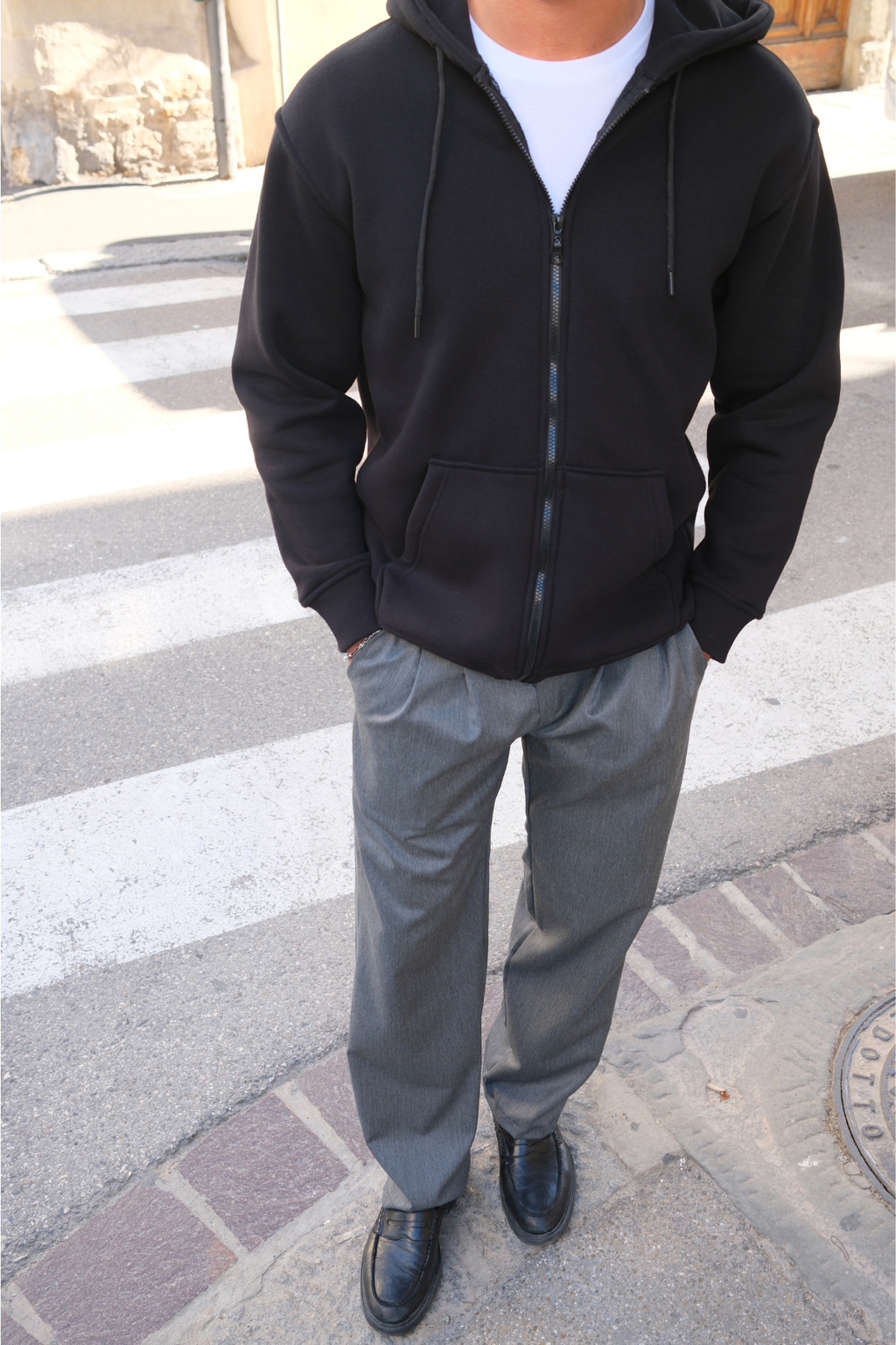 Relaxed Zip Hoodie - Sort