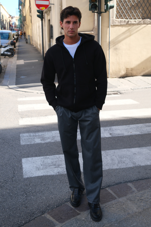 Relaxed Zip Hoodie - Sort