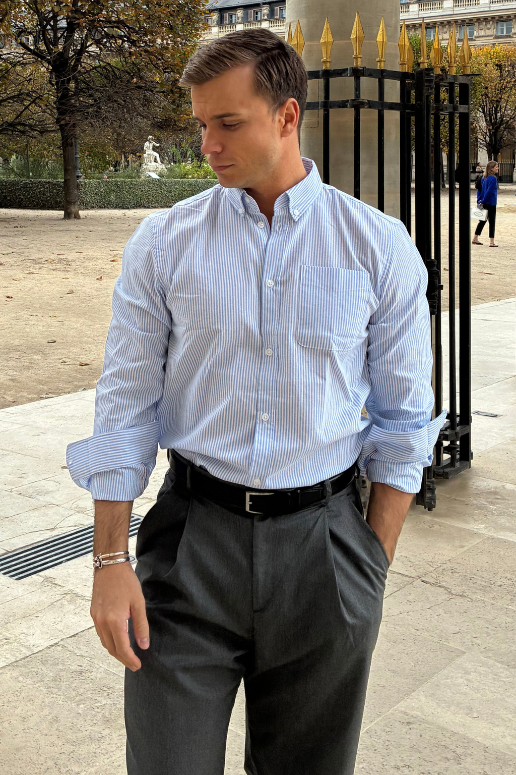 Den Originale Performance Oxford Skjorte - Lyseblå/Hvid