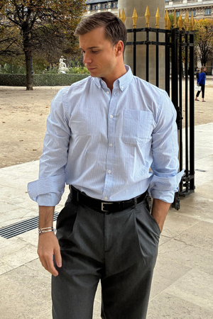 Den Originale Performance Oxford Skjorte - Lyseblå/Hvid