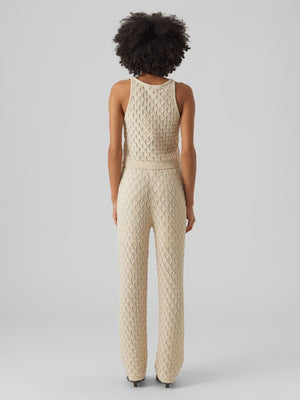 Evelyn High-Waist Crochet Pants - Birch