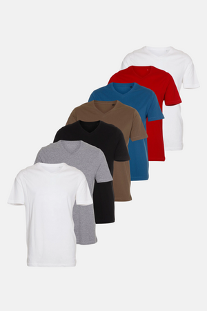 Basic V-neck t-shirt - (7 stk.)