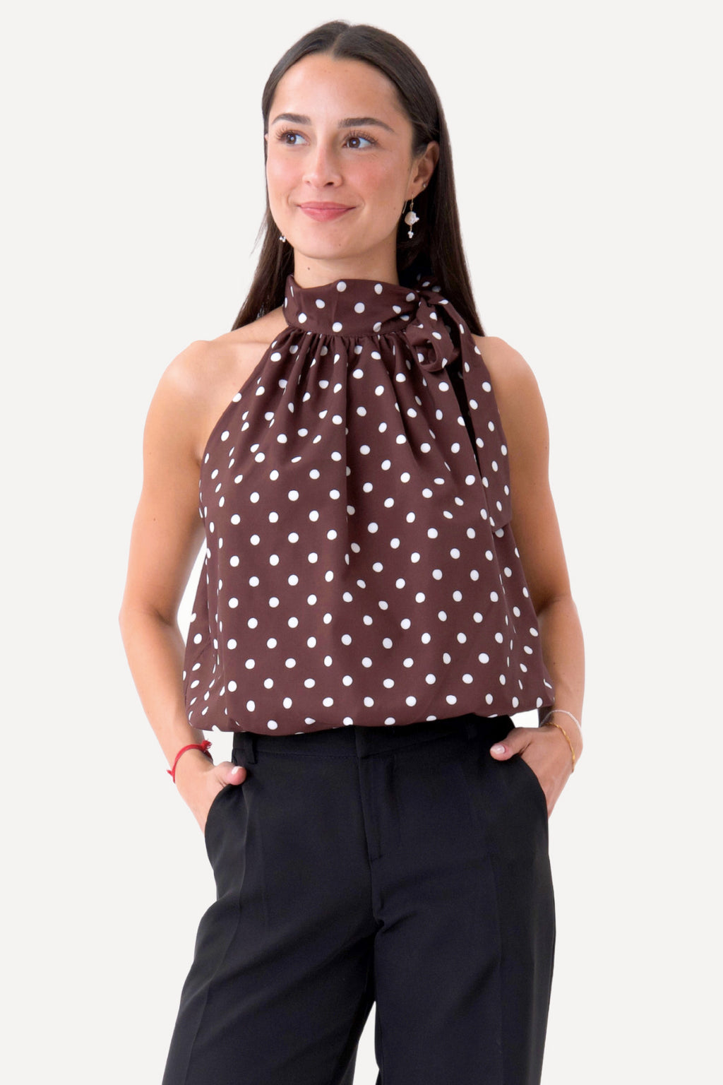 Wilma Top - Brun/Hvid