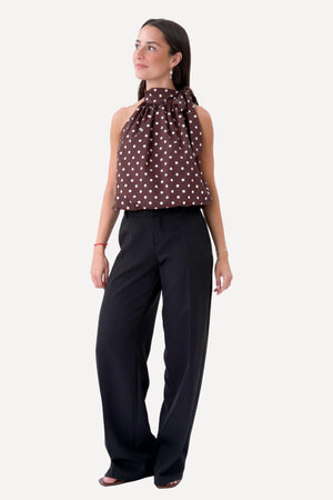 Wilma Top - Brun/Hvid