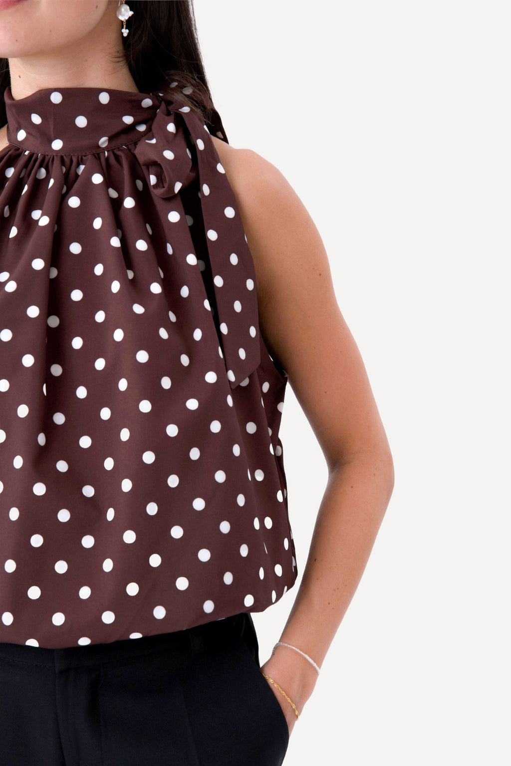 Wilma Top - Brun/Hvid