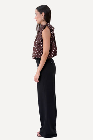Wilma Top - Brun/Hvid