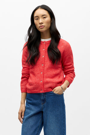 Agate Strik Cardigan - Poinsettia Melange