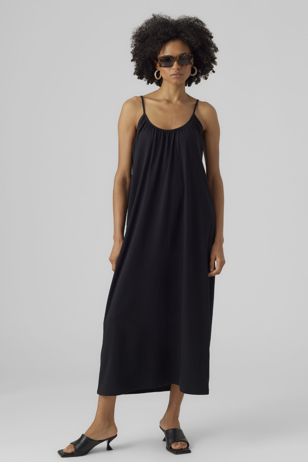 Luna Singlet Ankel Kjole - Sort