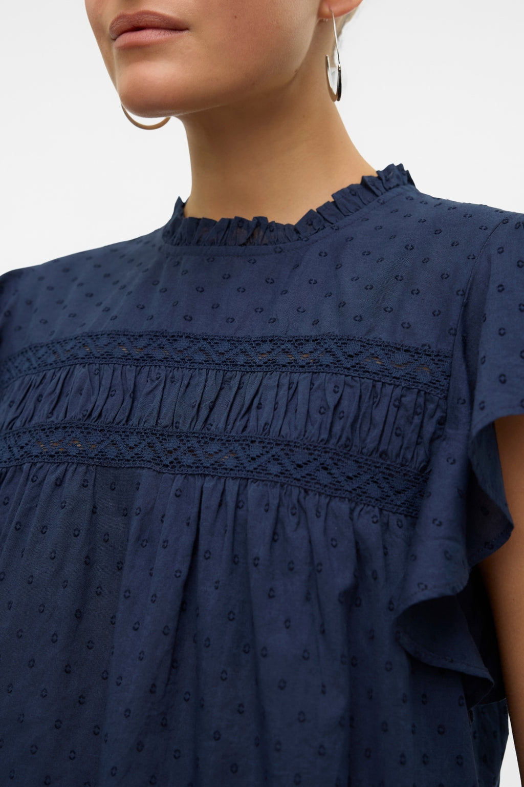 Trine Lace Top - Navy