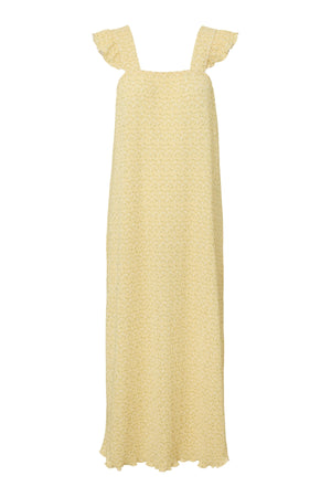 Flora Strop Kjole med Flæser - French Vanilla