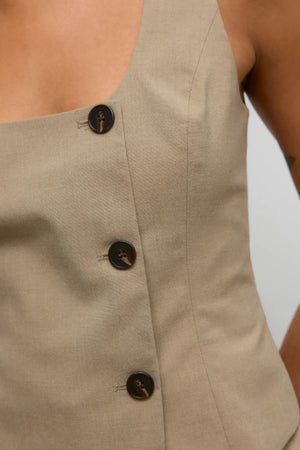 Ayah U-Neck Vest - Dune Melange