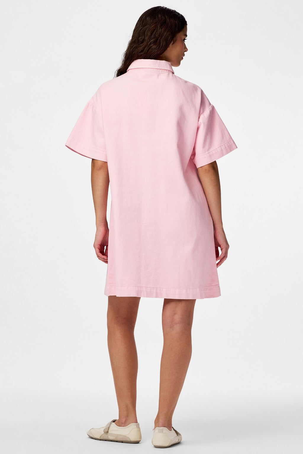 Sky A-Shape Denim Kjole - Roseate Spoonbill