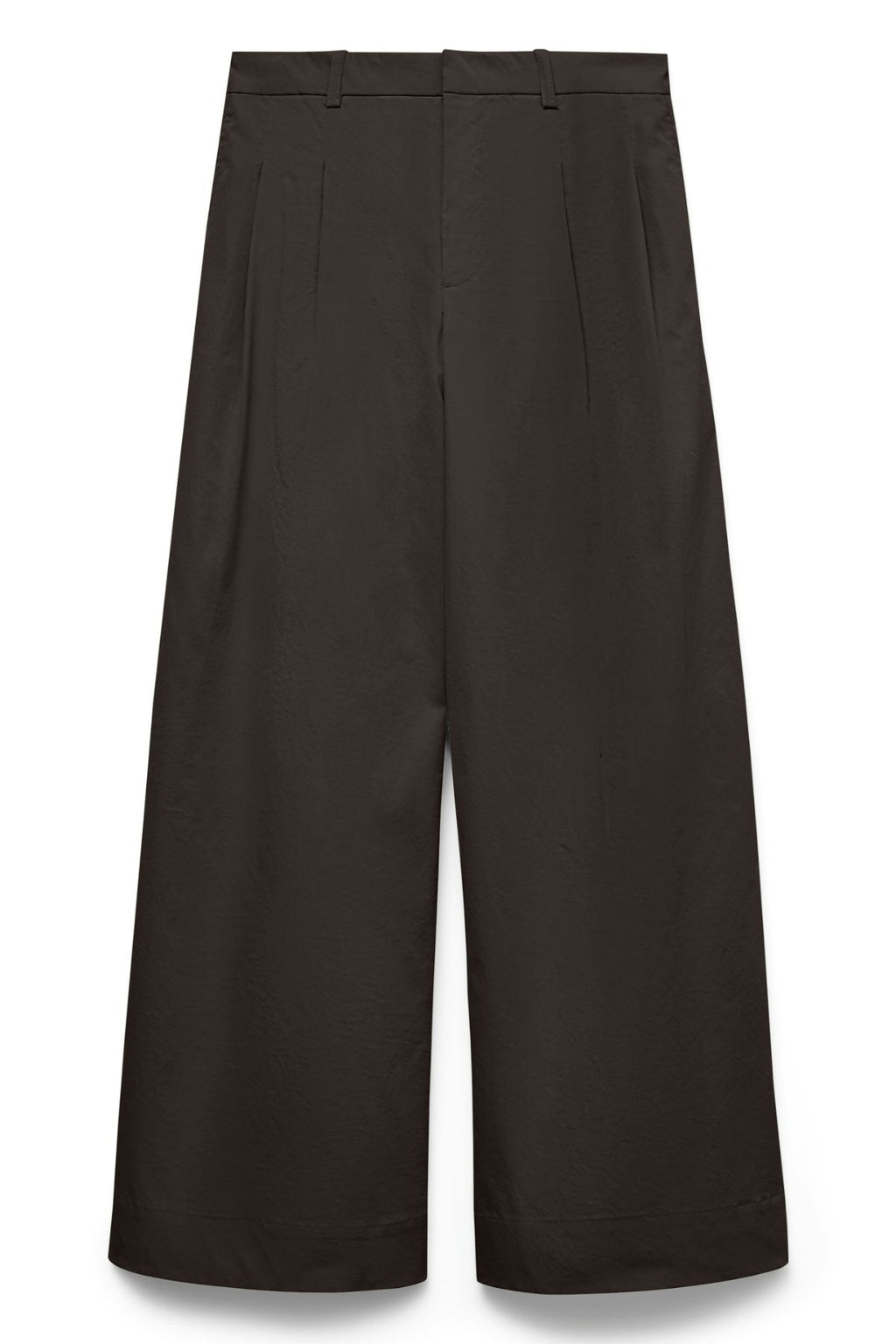 Meng MidWaist Crinkled Wide Pant - Chocolate Torte