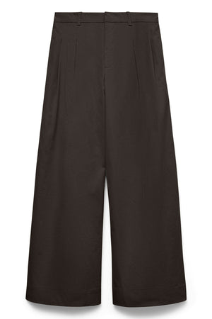 Meng MidWaist Crinkled Wide Pant - Chocolate Torte