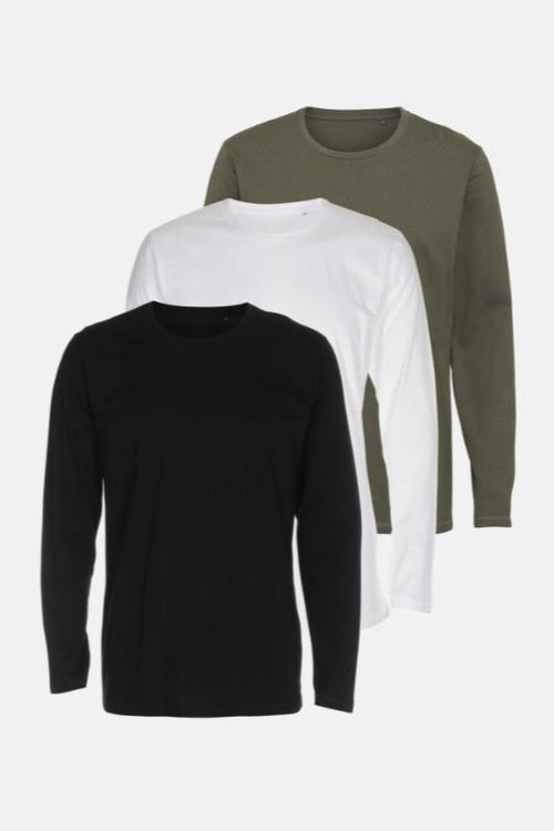 Basic Long Sleeve T-Shirt – Package Deal (3 pcs.) - TeeShoppen Group™ - T-shirt - TeeShoppen