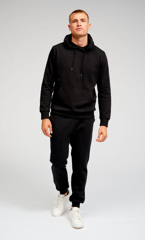 Basic Sweatsuit with Hoodie (Black) - Package Deal - TeeShoppen Group™ - Sweatsuit - TeeShoppen