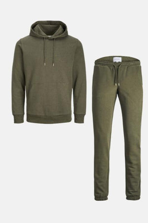 Basic Sweatsæt m. Hoodie (Mørkegrøn) - Pakketilbud