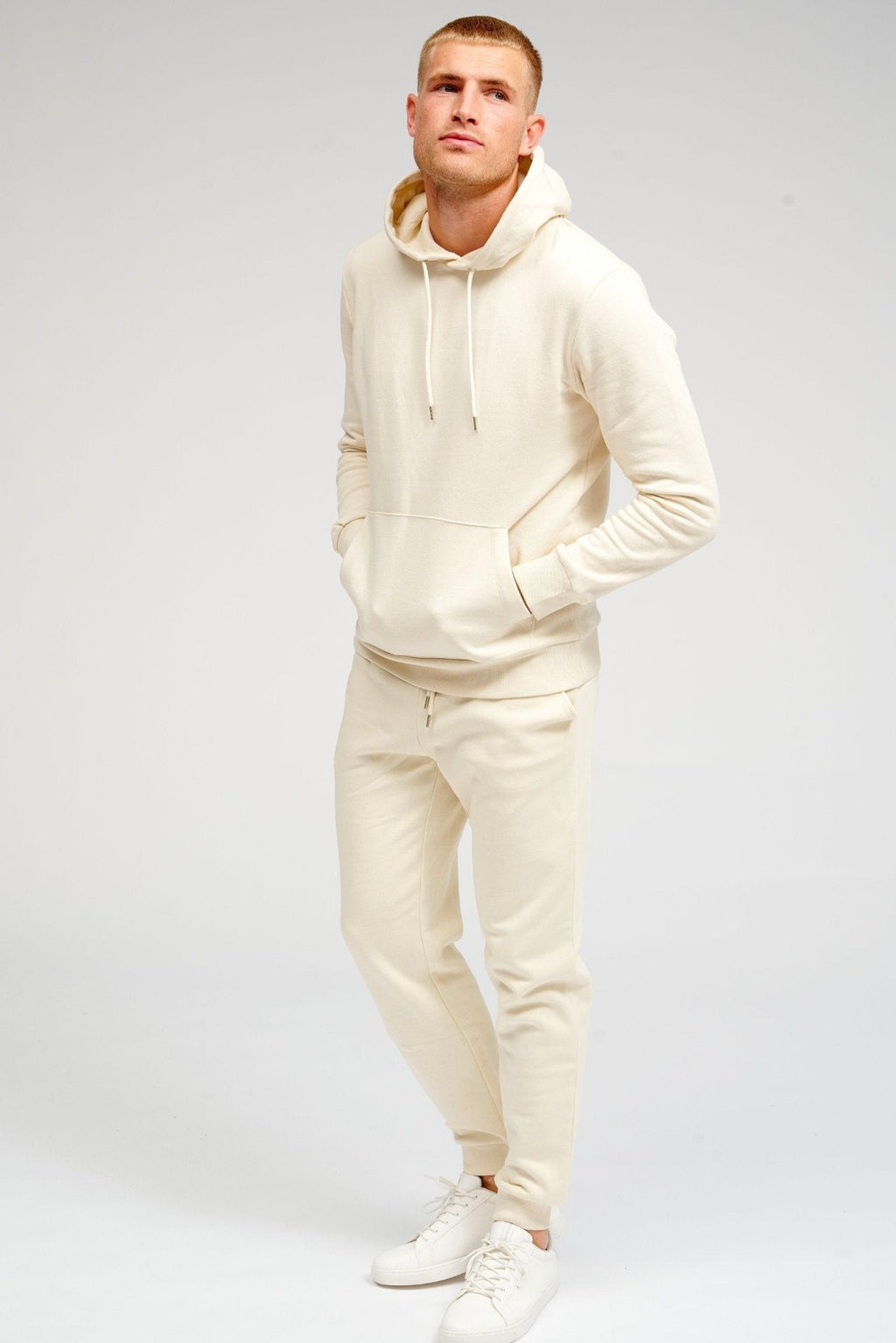 Basic Sweatsæt m. Hoodie (Lys Beige) - Pakketilbud