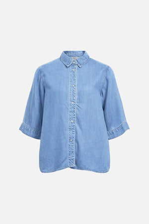 Frame Denim Top - Lyseblå Denim