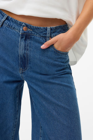 Remy Wide Jeans - Medium Blue Denim