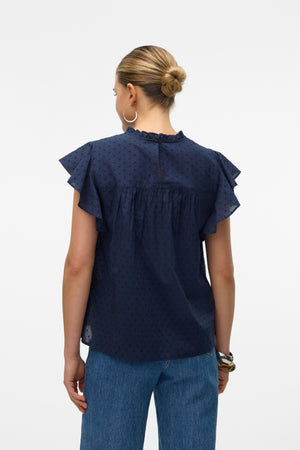 Trine Lace Top - Navy
