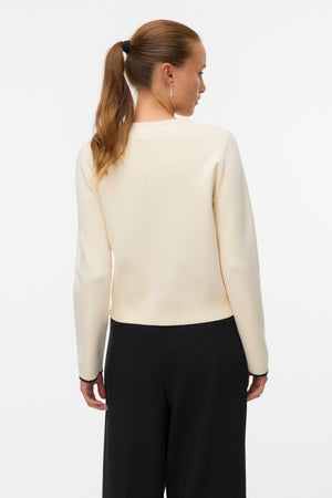 Gold V-hals Kontrast Cardigan - Birch M. Sort
