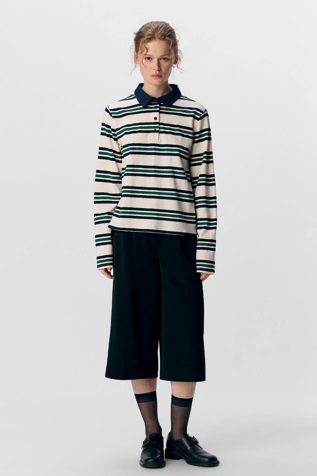 Nana L/S Polo Top - Sky Captain