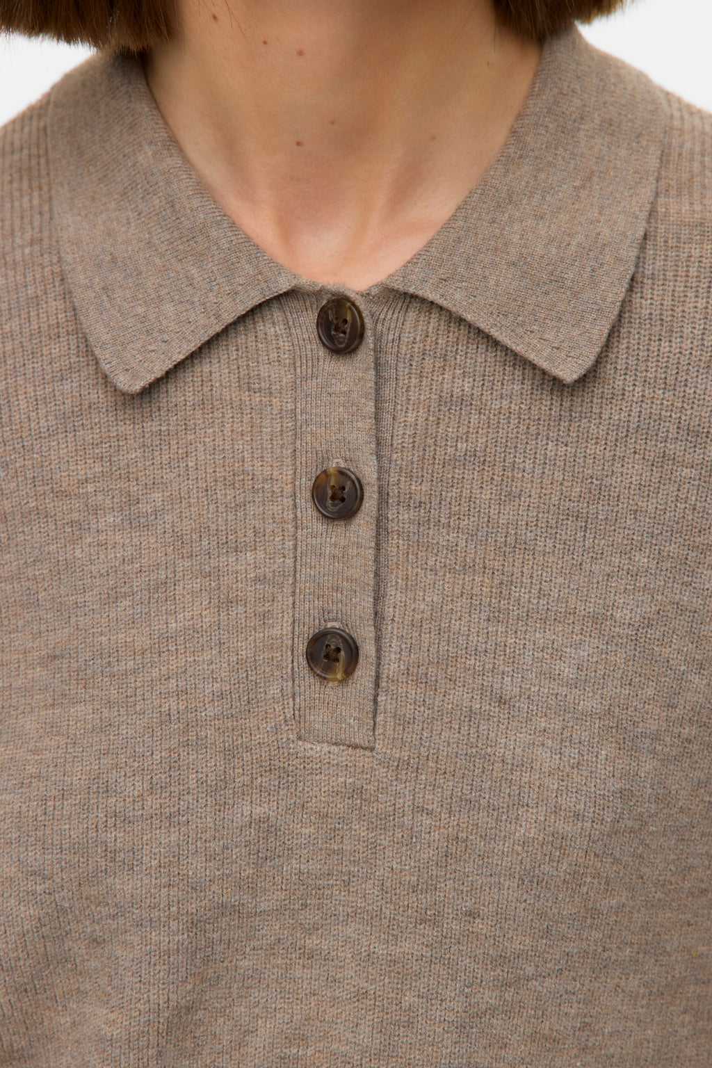 Lækker Rullekrave Striktrøje - Silver Mink