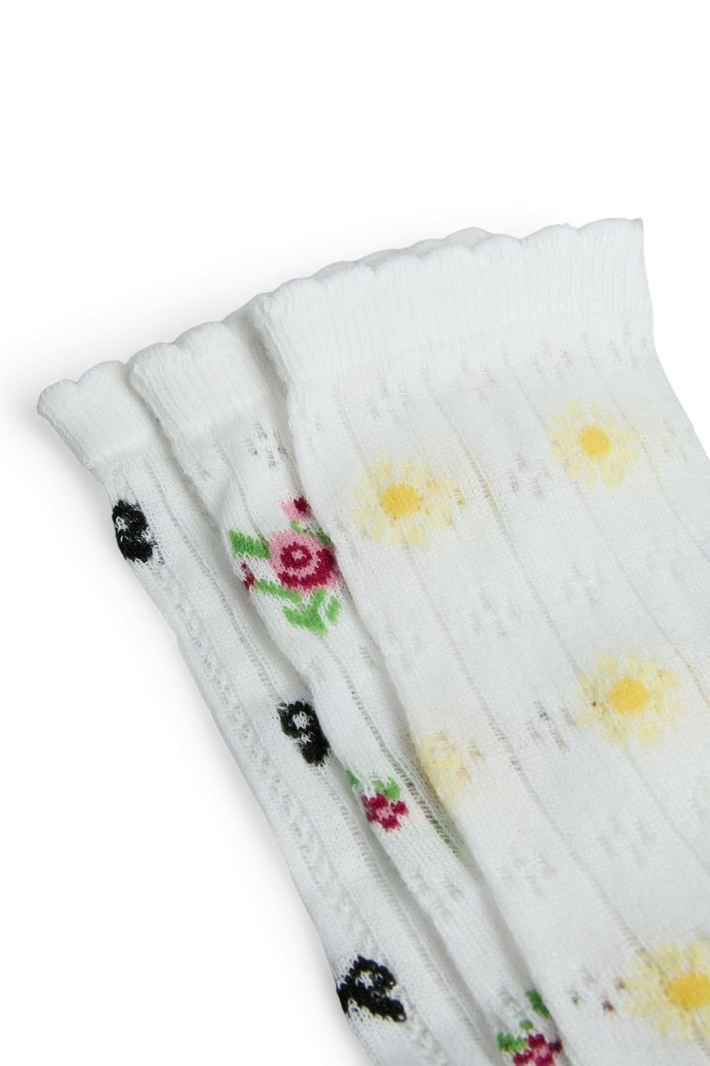 Bella Pointelle Socks 3-Pak - Cloud Dancer