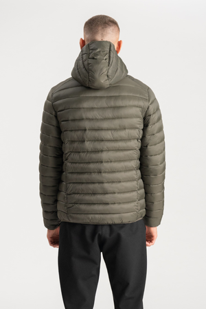 Hooded Let Puffer Jakke - Oliven