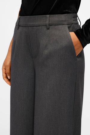 Lisa Wide Pant - Medium Grå Melange
