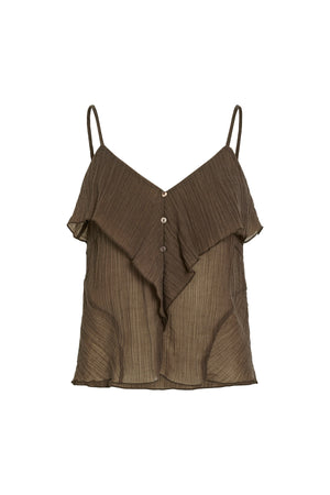 Danira V-Hals Singlet Top - Slate Black