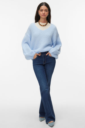 Vero Moda Maybe 2way V-Neck Pullover - Cashmere Blue
