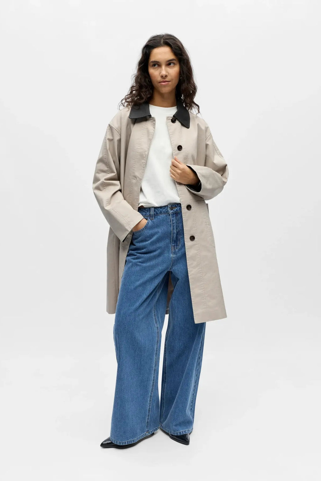 Alora Long Trenchcoat - Birch Magnet