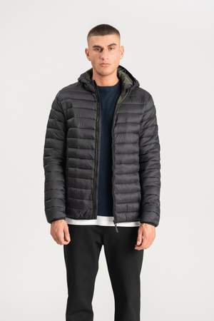 Hooded Let Puffer Jakke - Sort