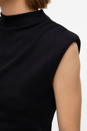 Nelli Højhalset Kort Kjole - Sort