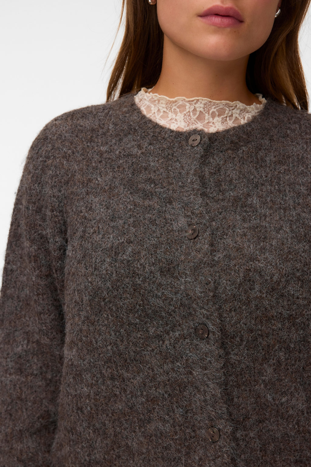 Novah O-Neck Button - Chocolate Torte