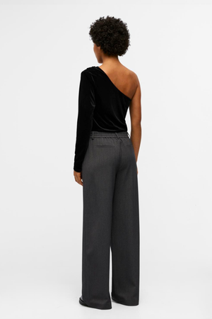 Lisa Wide Pant - Medium Grå Melange