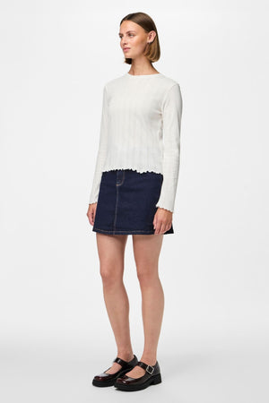 Marie O-Neck Poin Top - Cloud Dancer