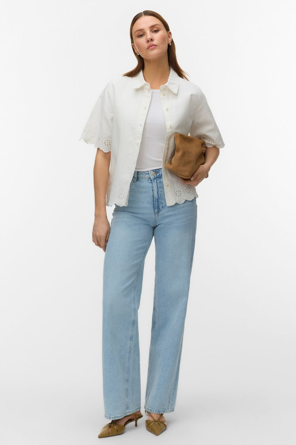 Lysa Color Brod Skjorte - Bright White