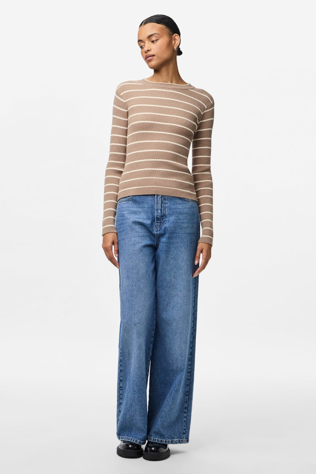 Mira New O-Neck Knit - Greige/Birk