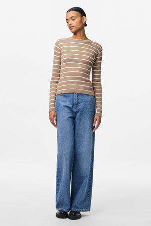 Mira New O-Neck Knit - Greige/Birk