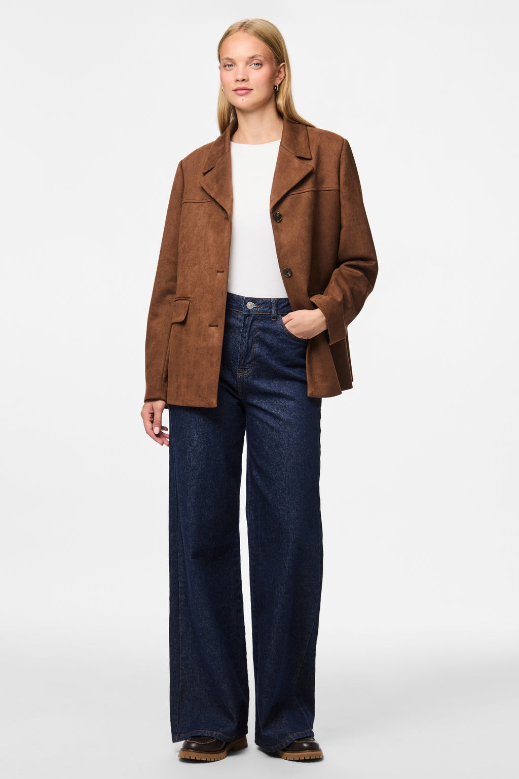 Rakel Børstet Blazer Frakke - Downtown Brown