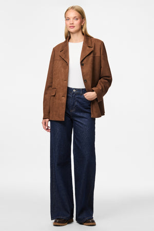 Rakel Børstet Blazer Frakke - Downtown Brown